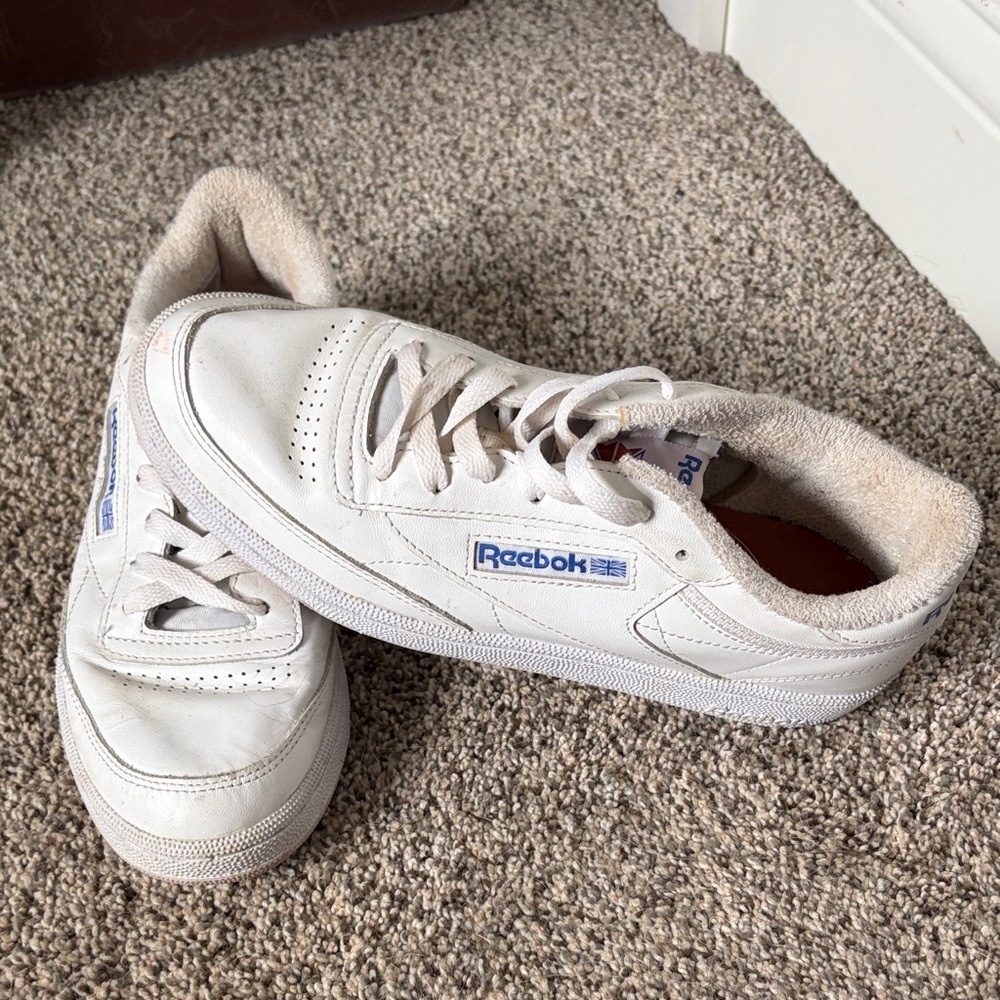 Reebok Kids White and Blue Sneakers